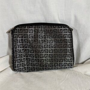 Chic Black and Silver Patterned Pouch
